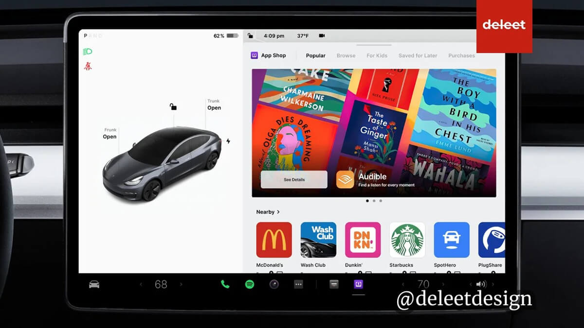 Teslas eigener App Store: Designer zeigt eindrucksvoll, wie es aussehen könnte