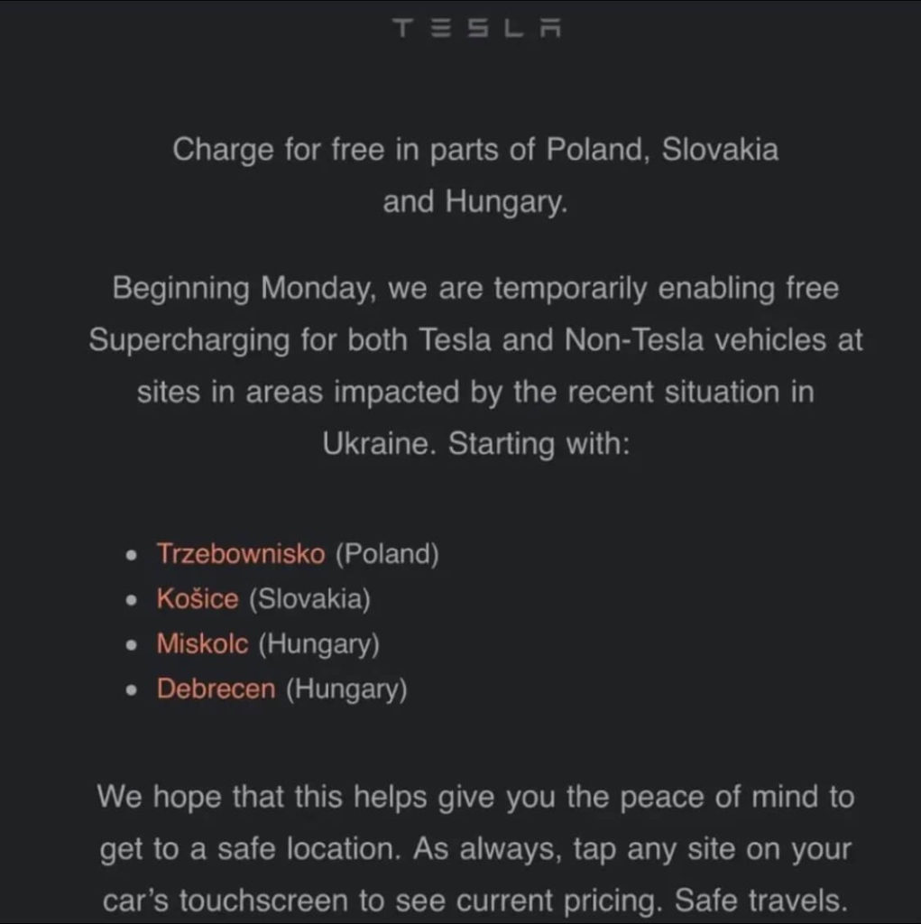 Tesla schaltet kostenlose Supercharger frei in Polen, der Slowakei und Ungarn
