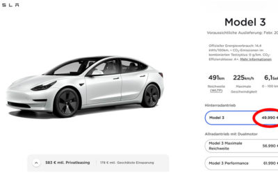 Paukenschlag: Tesla erhöht Preis von Model 3 um 7.000 Euro