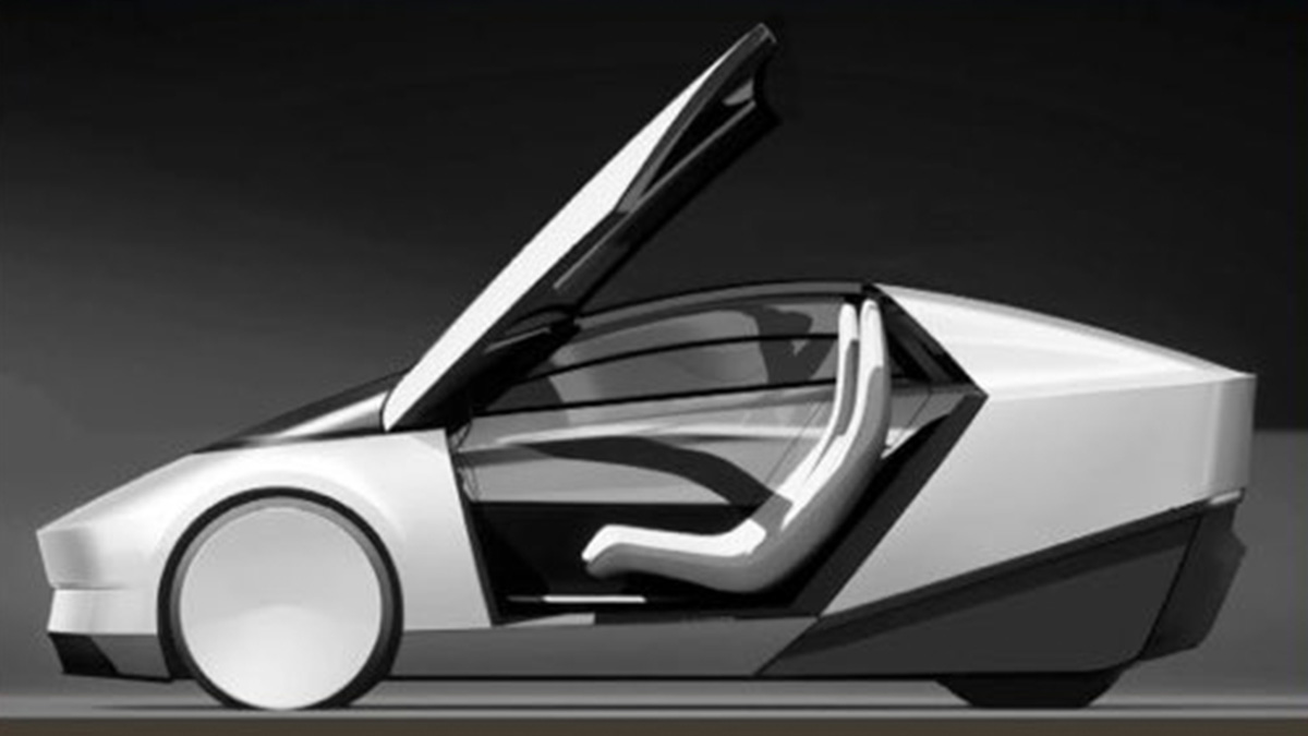 Teslas Robotaxi-Konzept: Flügeltüren und Drei-Rad-System?