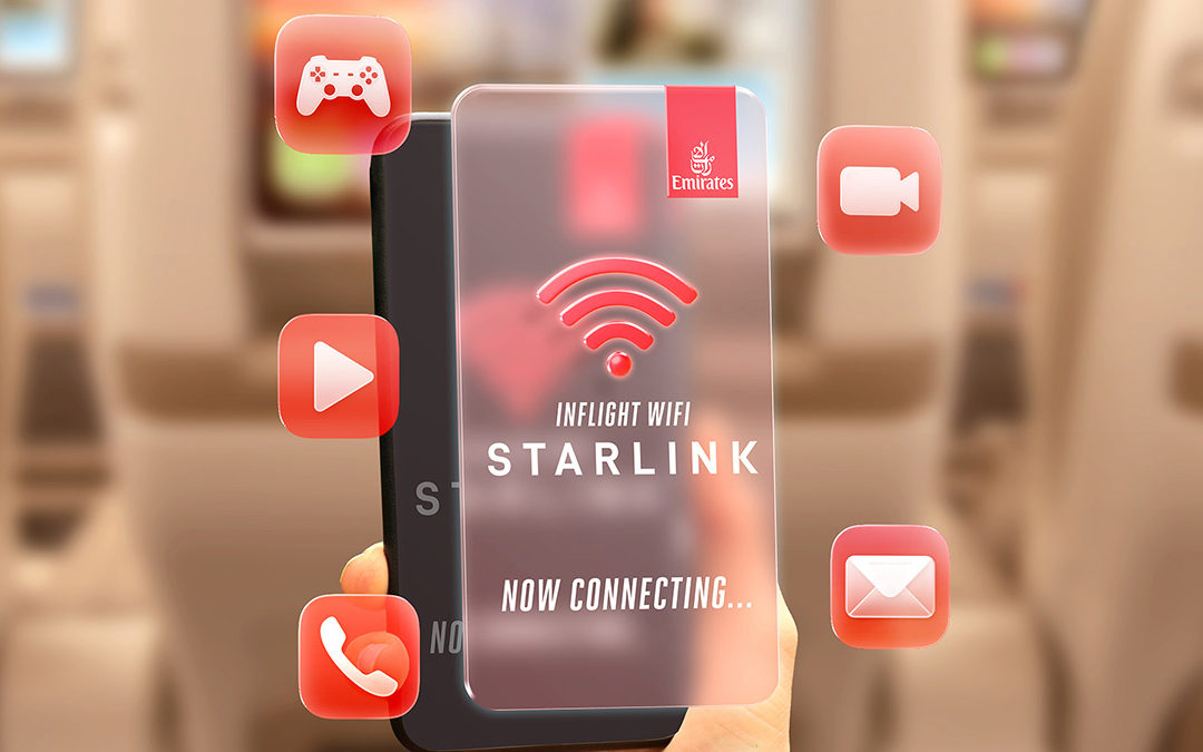 Emirates rüstet ab 2026 gesamte Flotte mit Starlink aus: Kostenloses Highspeed-WLAN für alle